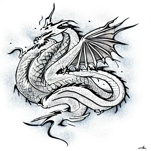 Dragon, skyrim tattoo design idea