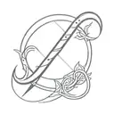 flute and trishul trident tattoo design idea