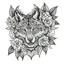 silk and wolf tattoo design idea