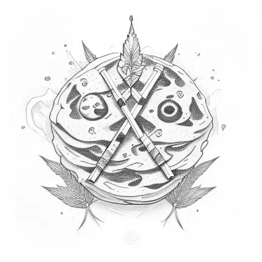 Muffin de marihuana tattoo design idea