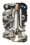 space shuttle Columbia launching tattoo design idea