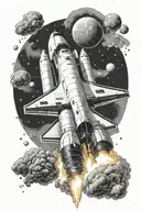 space shuttle Columbia launching tattoo design idea