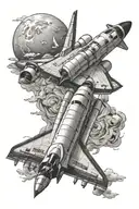 space shuttle launching tattoo design idea