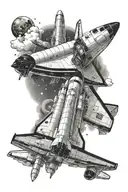 space shuttle launching tattoo design idea