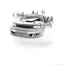 train+car tattoo design idea