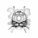 train+car tattoo design idea
