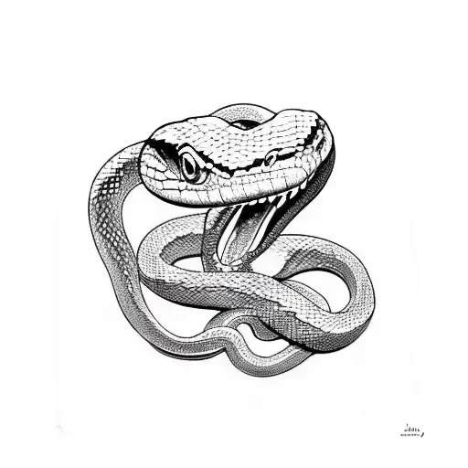 Snake eats bloody heart tattoo design idea