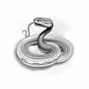 Snake eats bloody heart tattoo design idea