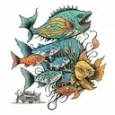 radiohead weird fishes tattoo design idea