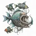 radiohead weird fishes tattoo design idea