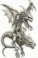 skeleton dragon tattoo design idea