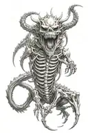 skeleton dragon tattoo design idea