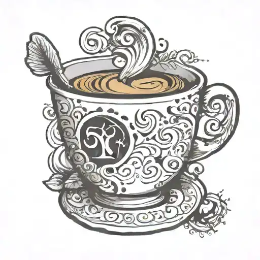 semi colon coffee cup tattoo design idea