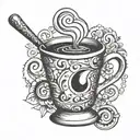 semi colon coffee cup tattoo design idea