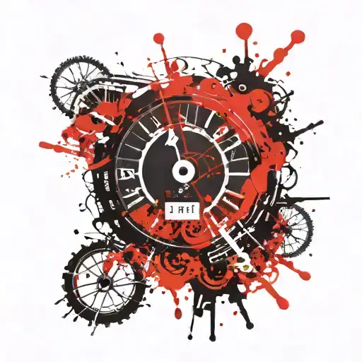 steering wheel speedometer tattoo design idea