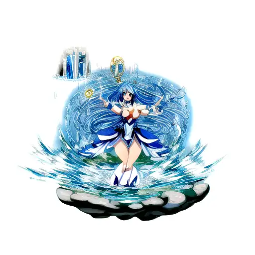 water goddess manipulating water with her hands tattoo design idea