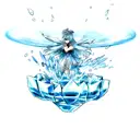 water goddess manipulating water with her hands tattoo design idea