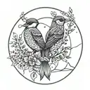 centre parcs logo matching couple love tattoo design idea