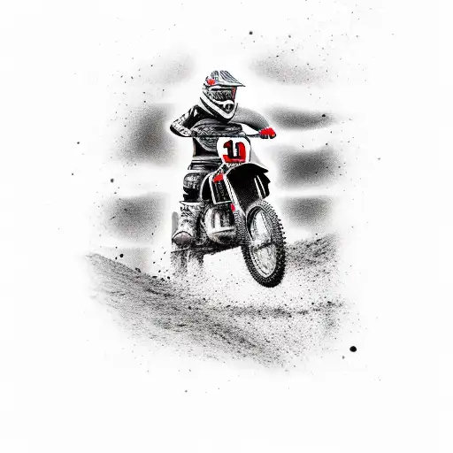 #143 dirt bike rider  tattoo design idea