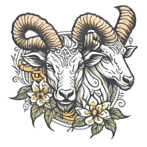 Aries + Taurus tattoo design idea