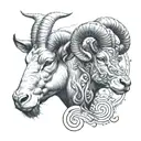 Aries + Taurus tattoo design idea