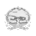 family tree manly bark tattoo design idea