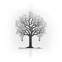 family tree manly bark tattoo design idea