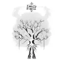 family tree manly bark tattoo design idea