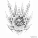 420 weed time tattoo design idea