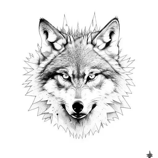 lone wolf in forest reuniting with pack tattoo design idea