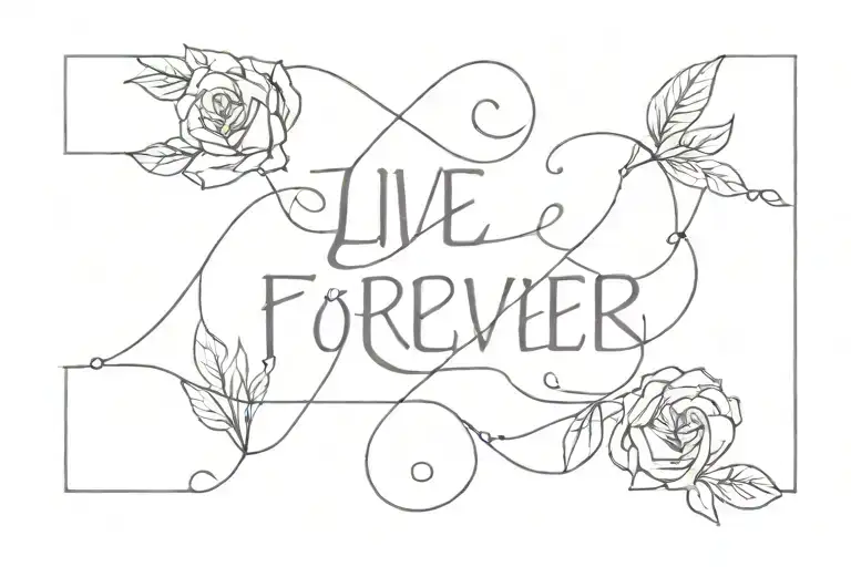 Live forever tattoo design idea