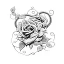 shield roses and vines tattoo design idea