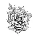 shield roses and vines tattoo design idea