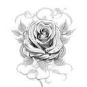 shield roses and vines tattoo design idea