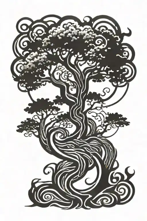 norse yggdrasil tree tattoo design idea