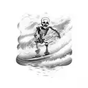 skeleton riding a honda wave  tattoo design idea