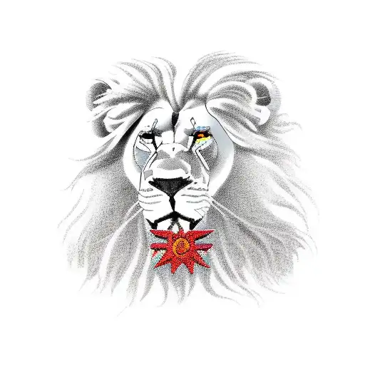 red army and lion vs evry bady tattoo design idea