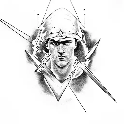greek god, lightning bolt  tattoo design idea