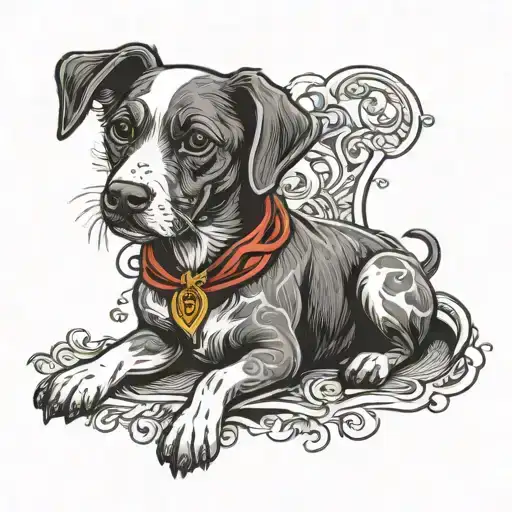 memorial of a dog  tattoo design idea