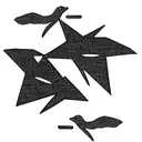 triangle with humpback whales around  tattoo design idea