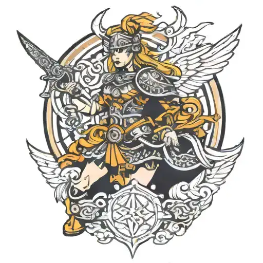 Germanic Valkyrie tattoo design idea