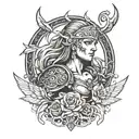 Germanic Valkyrie tattoo design idea