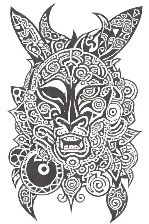 haida trattoo sketch with black tattoo design idea