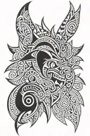 haida trattoo sketch with black tattoo design idea