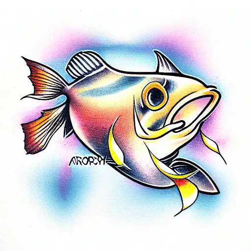 arowana fish tattoo design idea