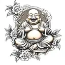 laughing buddha tattoo design idea