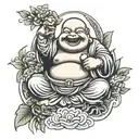 laughing buddha tattoo design idea