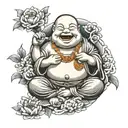 laughing buddha tattoo design idea