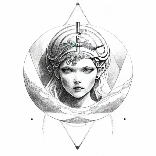 the Greek god Tyche tattoo design idea