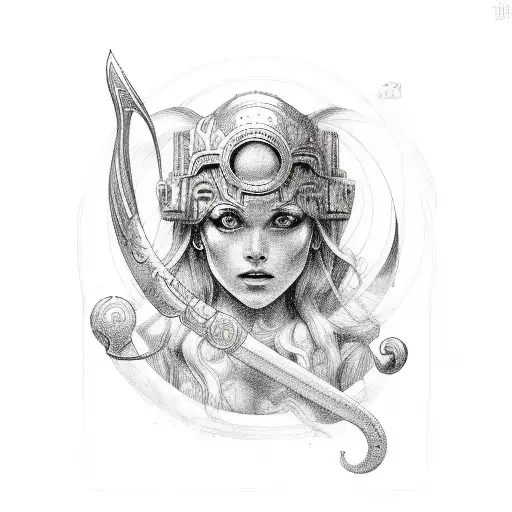 the Greek god Tyche tattoo design idea